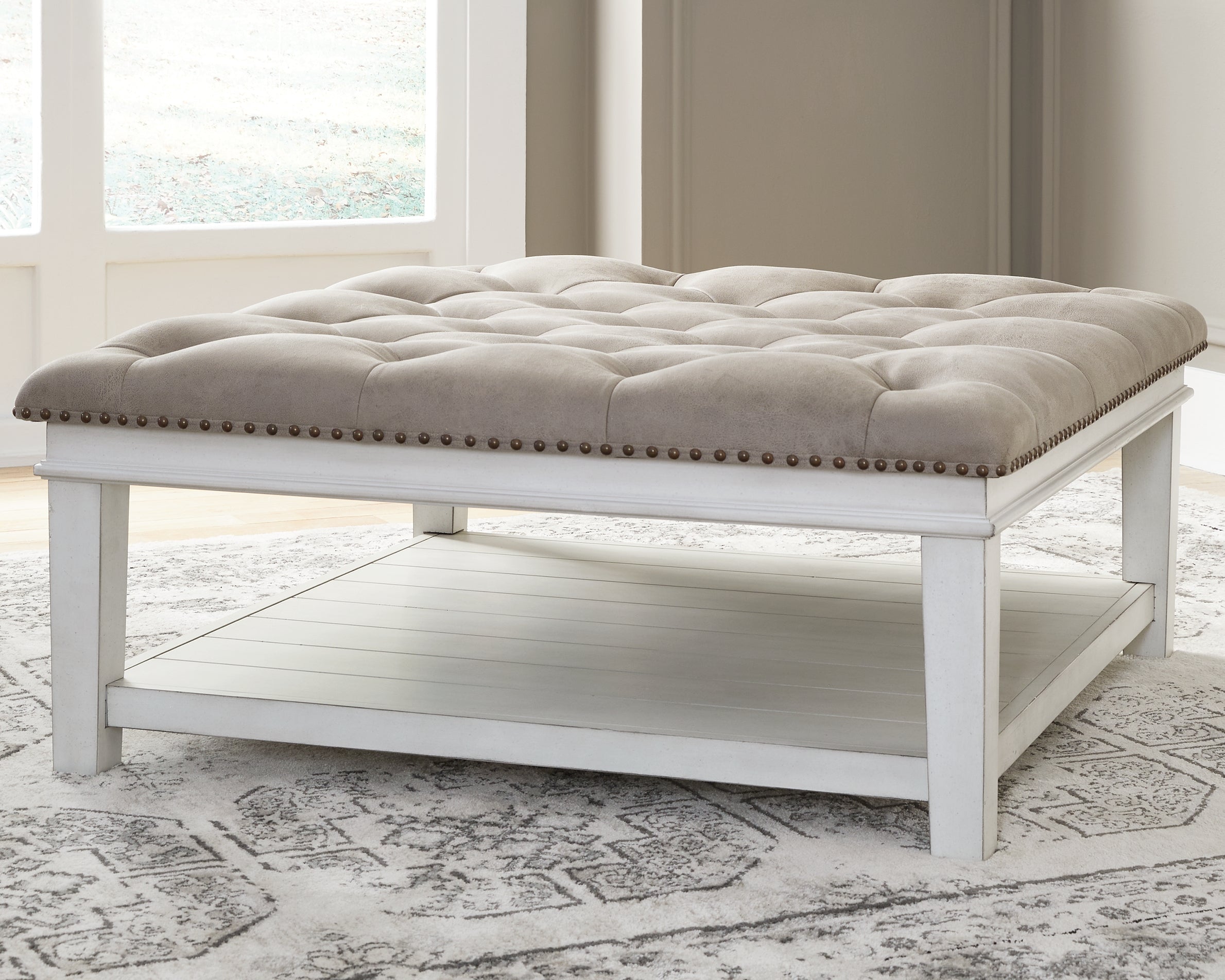 Diamond Furniture - Ashley Furniture - Kanwyn Upholstered Ottoman Coffee Table - UPH Ottoman Cocktail Table - T937-21