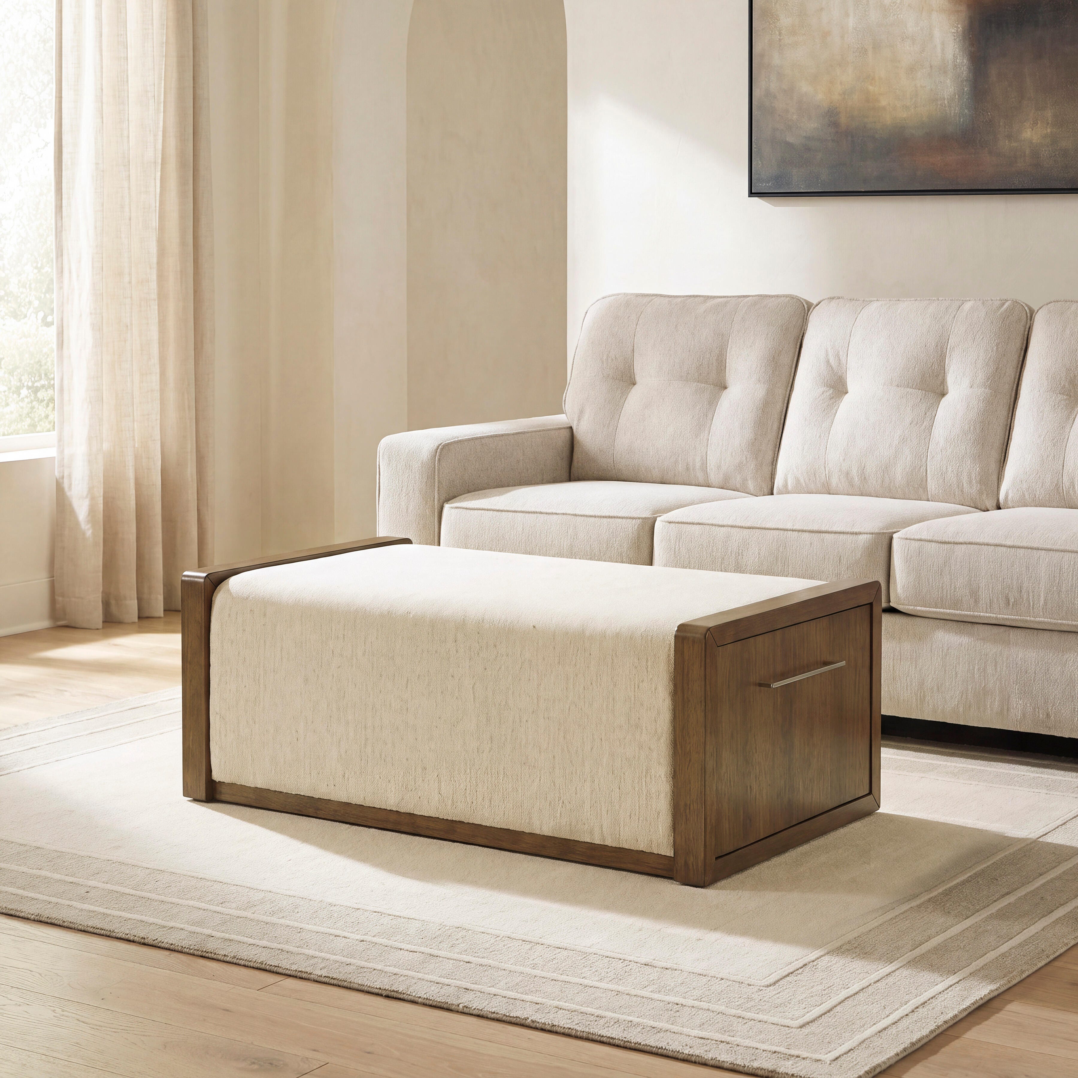 Diamond Furniture - Ashley Furniture - Marxmore Upholstered Ottoman with Storage - UPH Ottoman with Storage - T983-20