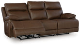 Diamond Furniture - Ashley Furniture - VonRyan Power Reclining Sofa - PWR REC Sofa with ADJ Headrest / Tobacco - U1040015