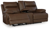 Diamond Furniture - Ashley Furniture - VonRyan Power Reclining Loveseat - PWR REC Loveseat/CON/ADJ HDRST / Tobacco - U1040018