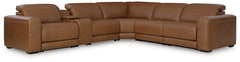 Diamond Furniture - Ashley Furniture - Magic Man 6-Piece Power Reclining Sectional with Console - 6-Piece Power Reclining Sectional with Console / Caramel - PCU10700S14