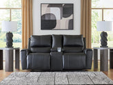 Diamond Furniture - Ashley Furniture - Glossmore Reclining Loveseat with Console - DBL Rec Loveseat w/Console - PCU1170094