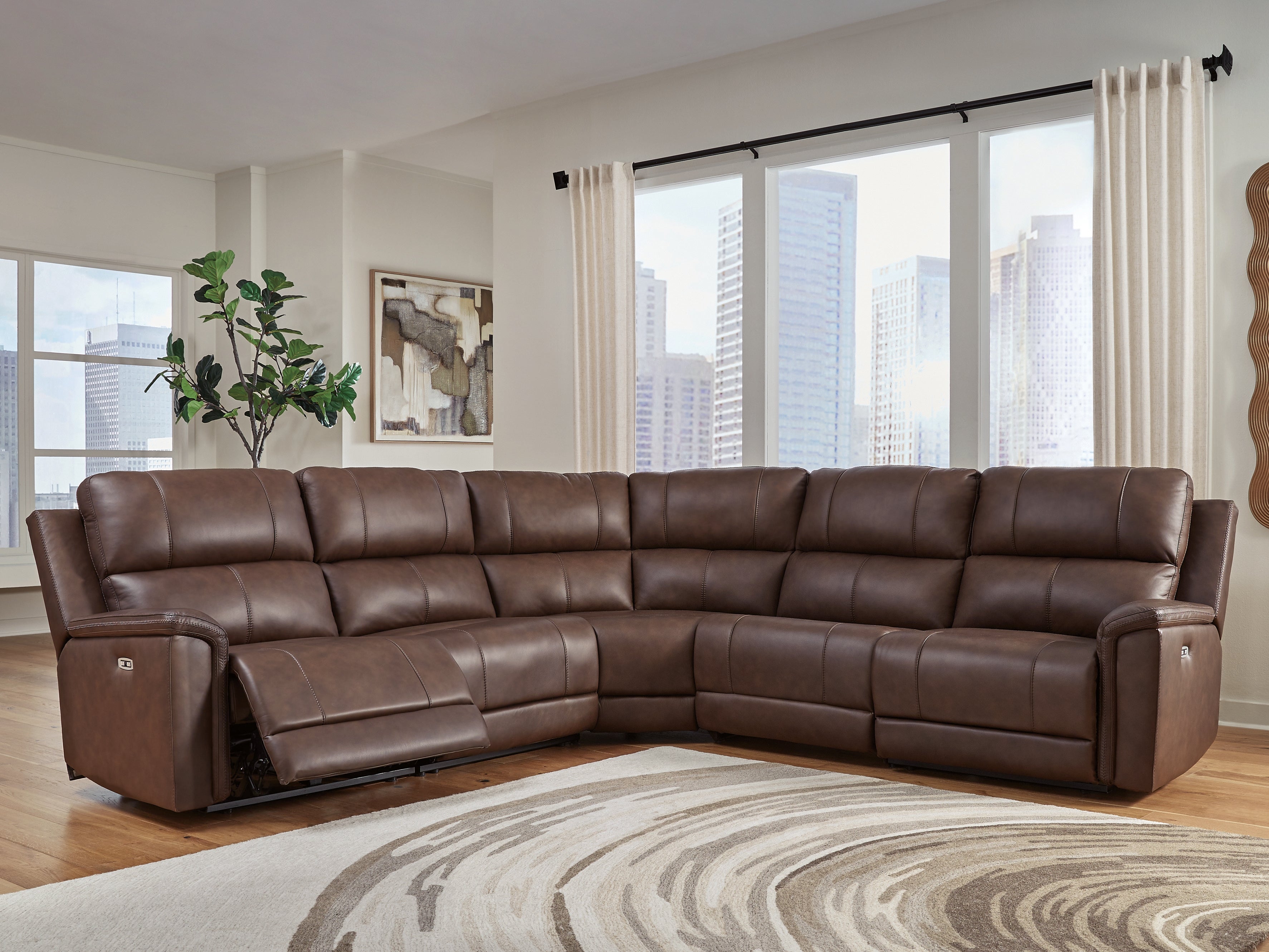 Diamond Furniture - Ashley Furniture - Bleckley 5-Piece Power Reclining Sectional - 5-Piece Power Reclining Sectional - PCU12001S4