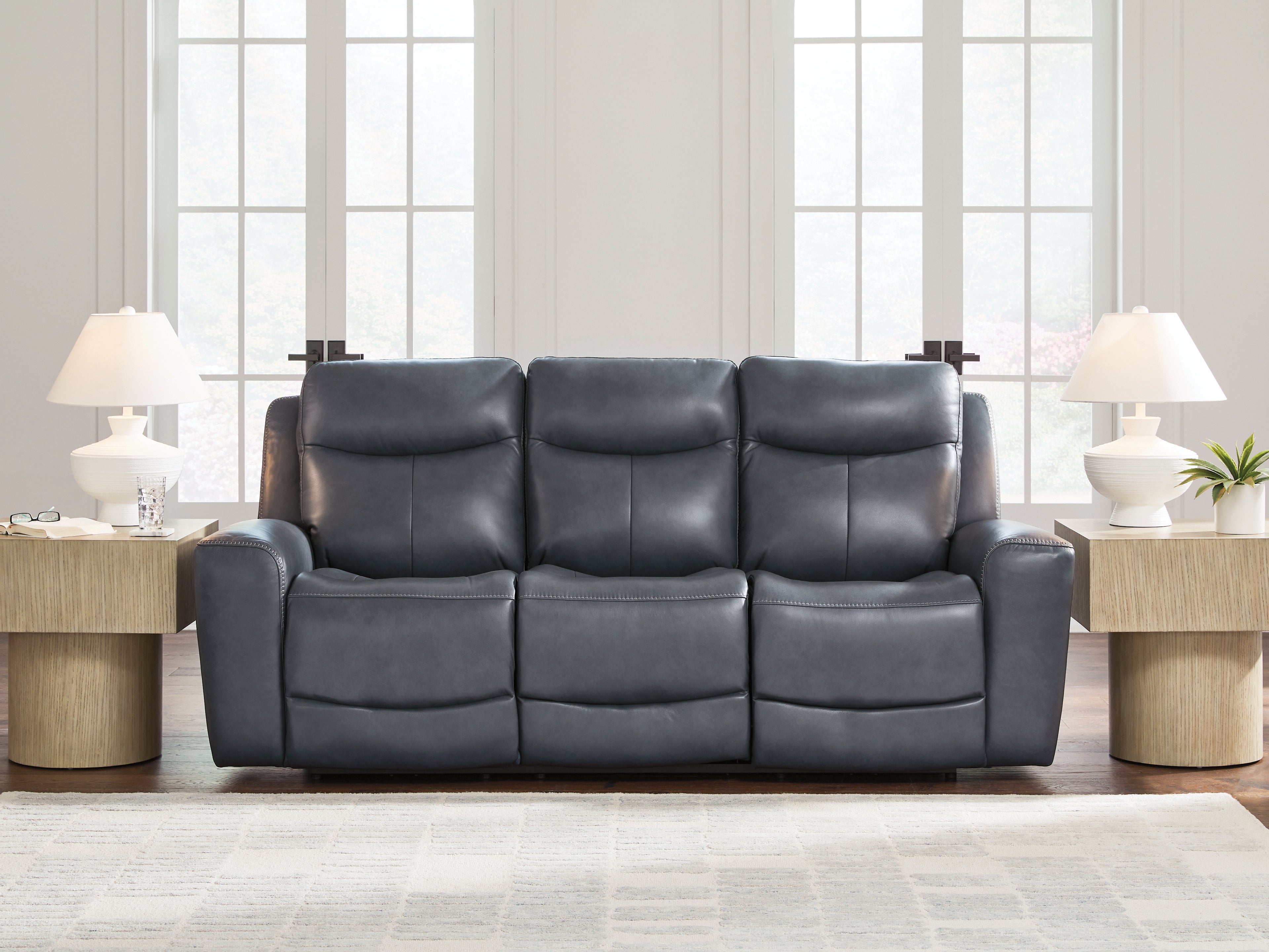 Diamond Furniture - Ashley Furniture - Next Move Power Reclining Sofa - PWR REC Sofa with ADJ Headrest - PCU1210015