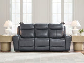 Diamond Furniture - Ashley Furniture - Next Move Power Reclining Sofa - PWR REC Sofa with ADJ Headrest - PCU1210015