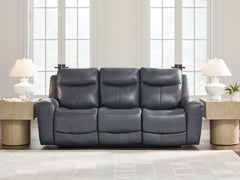 Diamond Furniture - Ashley Furniture - Next Move Power Reclining Sofa - PWR REC Sofa with ADJ Headrest - PCU1210015