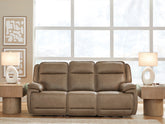 Diamond Furniture - Ashley Furniture - Glencroft Power Reclining Sofa - PWR REC Sofa with ADJ Headrest - PCU1240015