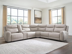 Diamond Furniture - Ashley Furniture - Gravier 6-Piece Power Reclining Sectional with Storage Console - 6-Piece Power Reclining Sectional with Storage Console - U13300S5