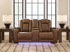 Diamond Furniture - Ashley Furniture - Gruaro Power Reclining Loveseat with Console - PWR REC Loveseat/CON/ADJ HDRST - PCU1420018