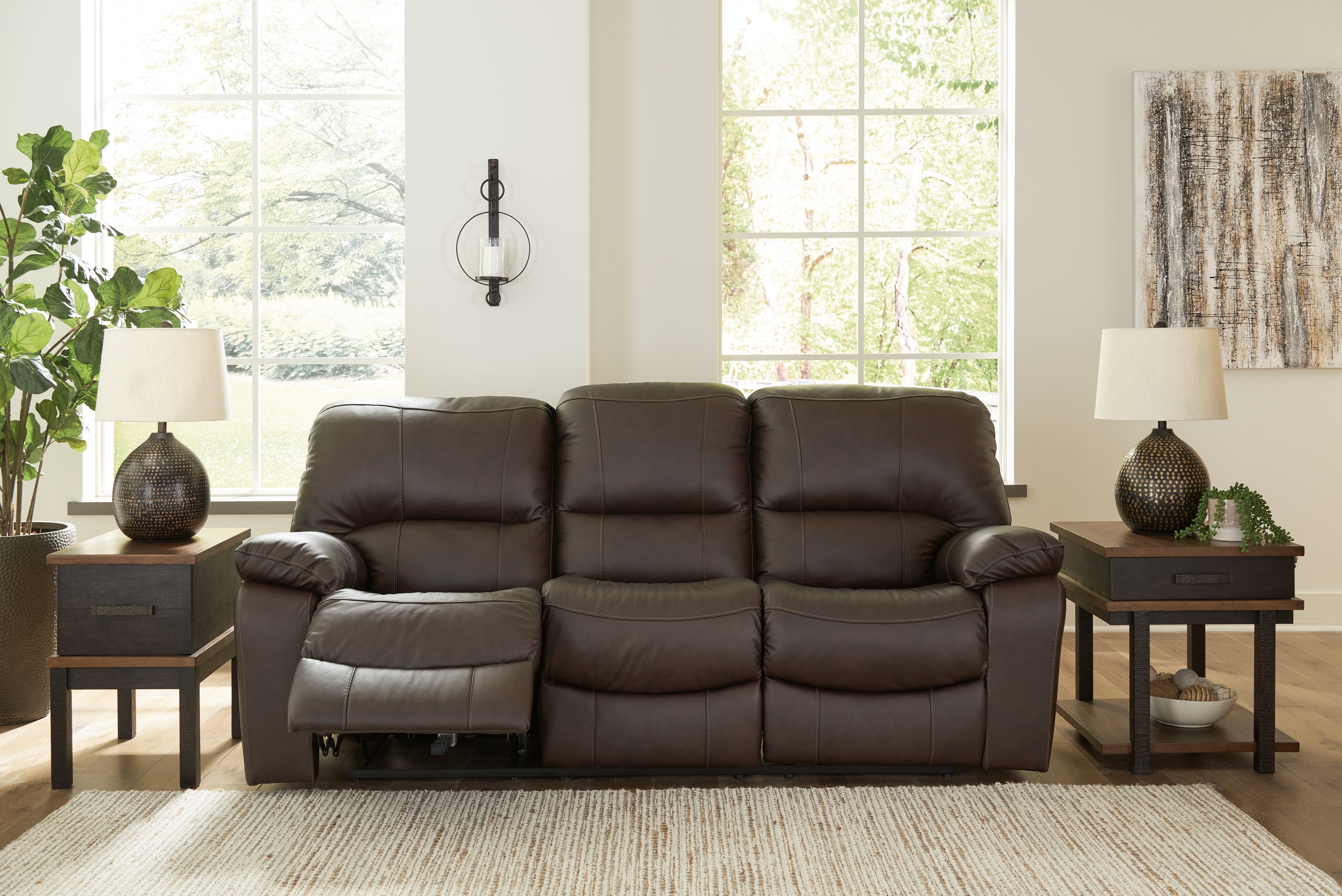 Diamond Furniture - Ashley Furniture - Leesworth Power Reclining Sofa - Reclining Power Sofa - U4380887