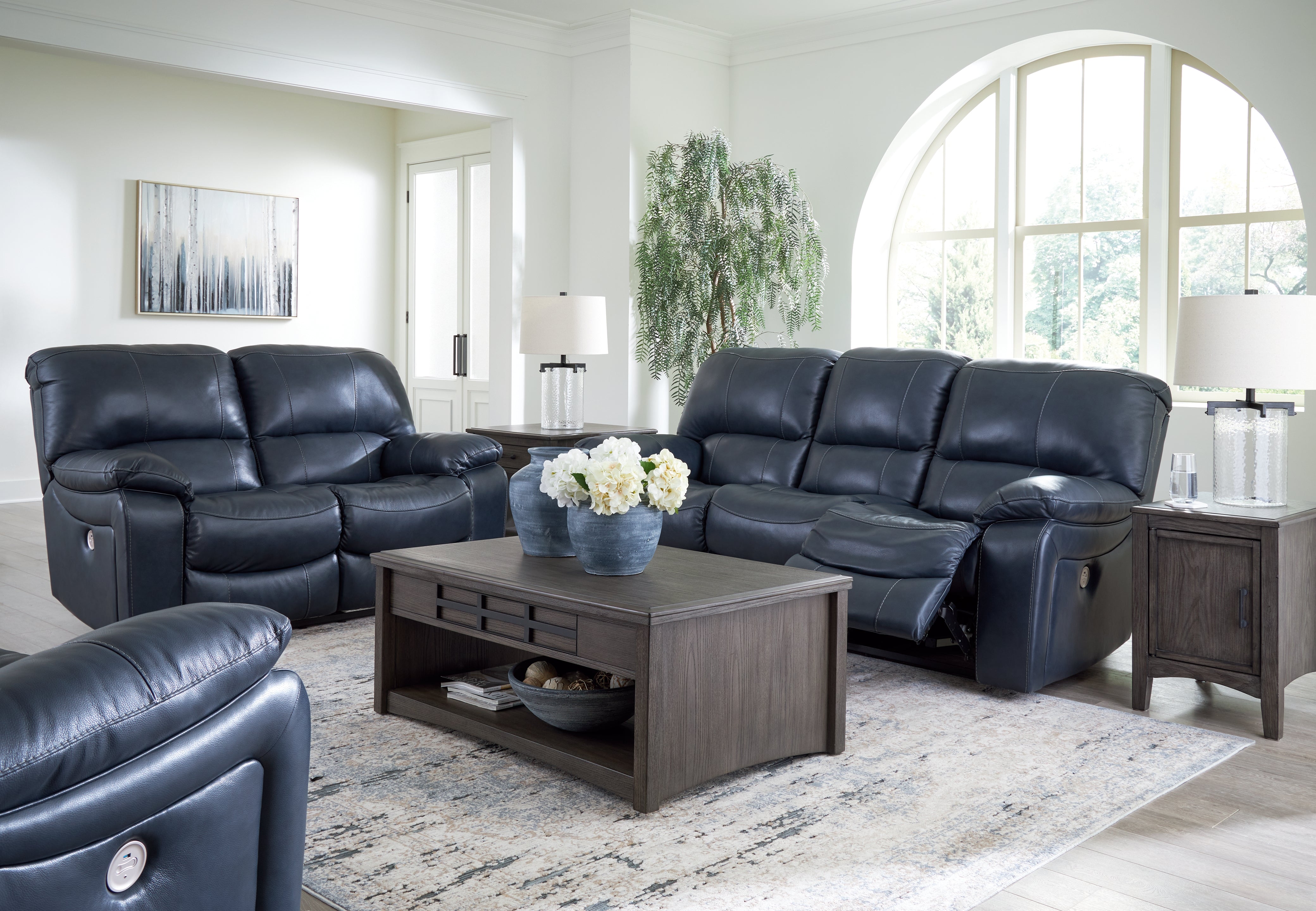 Diamond Furniture - Ashley Furniture - Leesworth Power Reclining Sofa, Loveseat and Recliner - Power Reclining Sofa, Loveseat and Recliner - U43809U2
