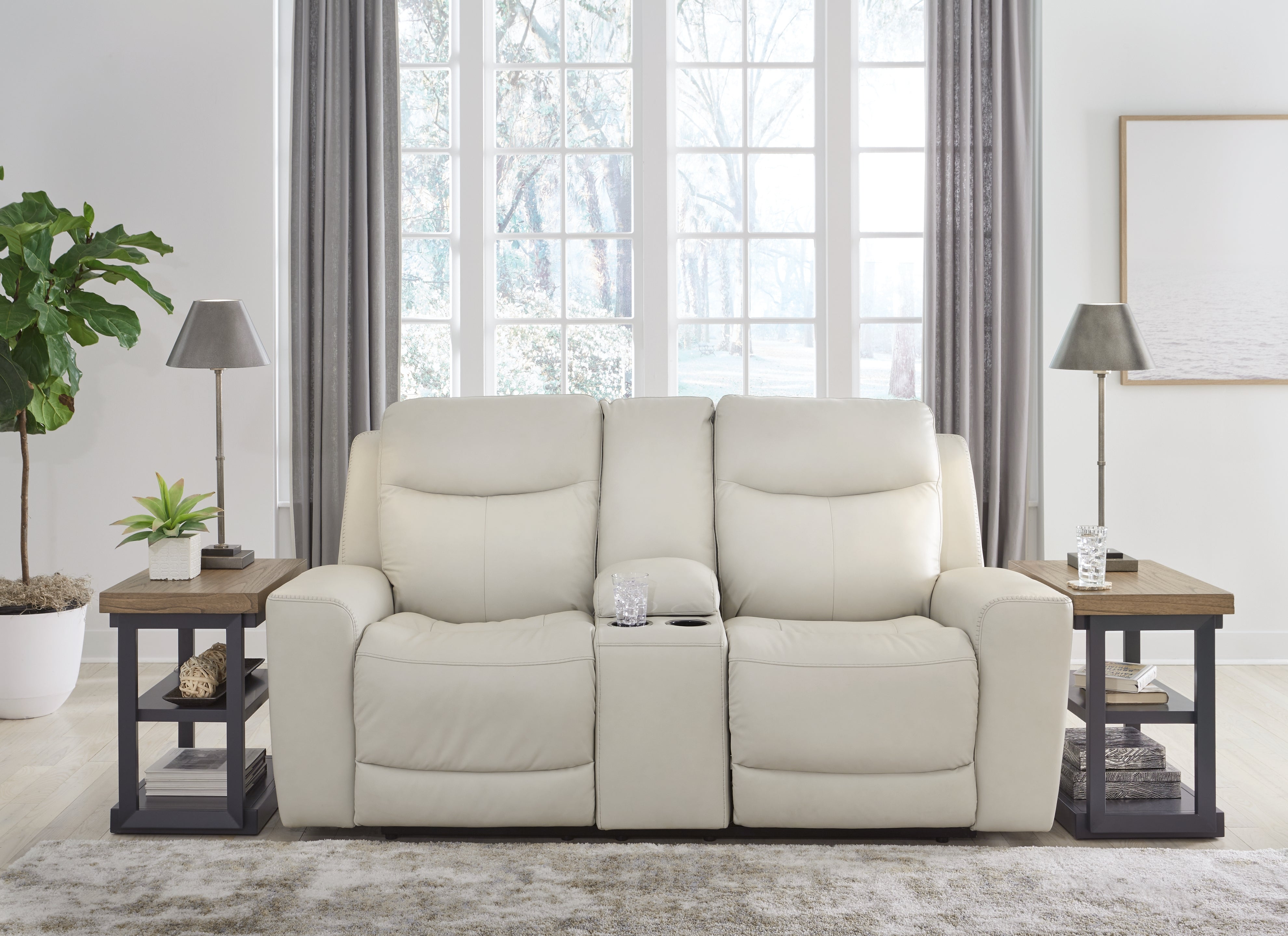 Diamond Furniture - Ashley Furniture - Mindanao Power Reclining Loveseat with Console - PWR REC Loveseat/CON/ADJ HDRST - U5950518