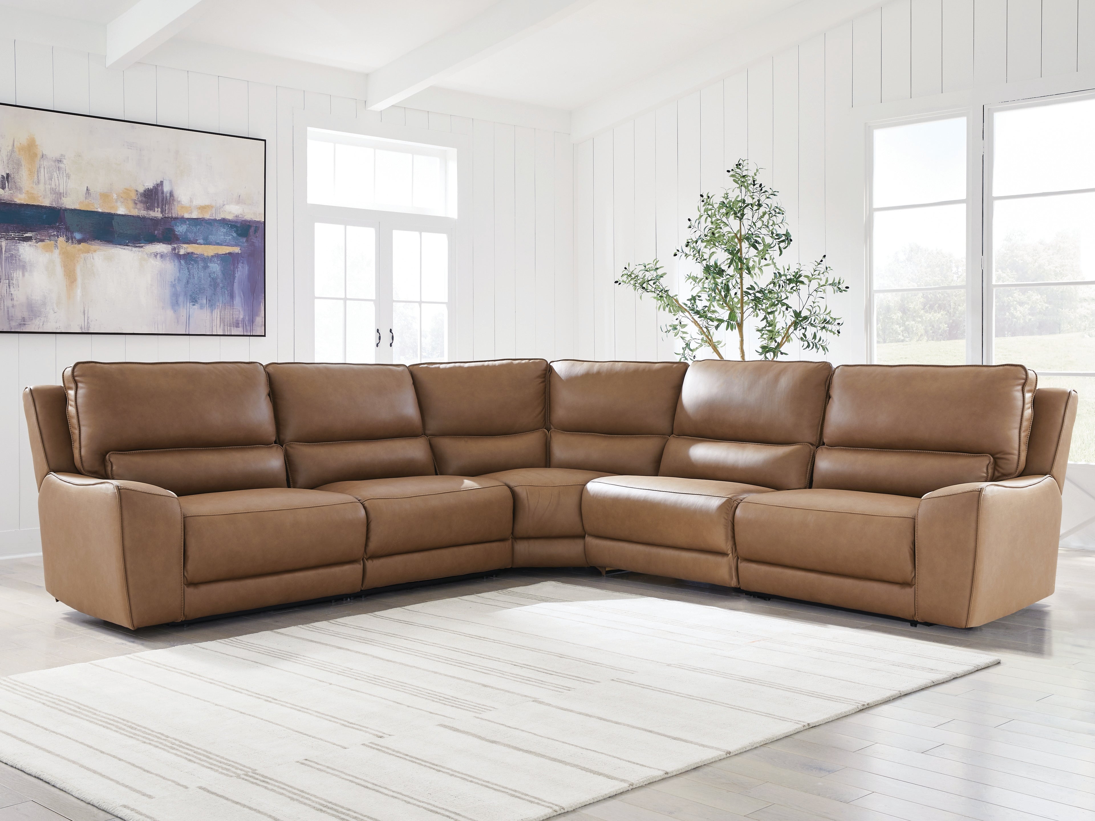 Diamond Furniture - Ashley Furniture - DeepWakes 5-Piece Power Reclining Sectional - 5-Piece Power Reclining Sectional - PCU62606S8