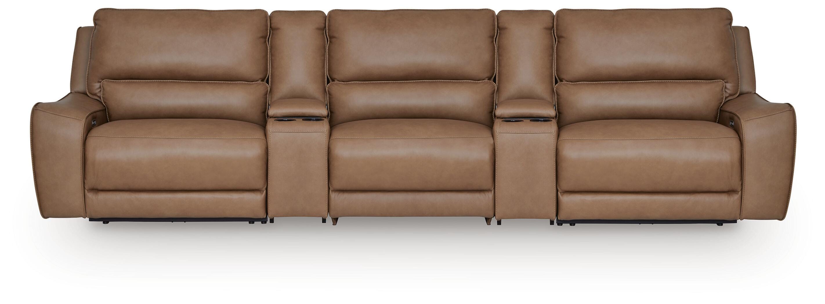 Diamond Furniture - Ashley Furniture - DeepWakes 5-Piece Reclining Sectional with Storage Consoles - 5-Piece Reclining Sectional with Storage Consoles - PCU62606S39