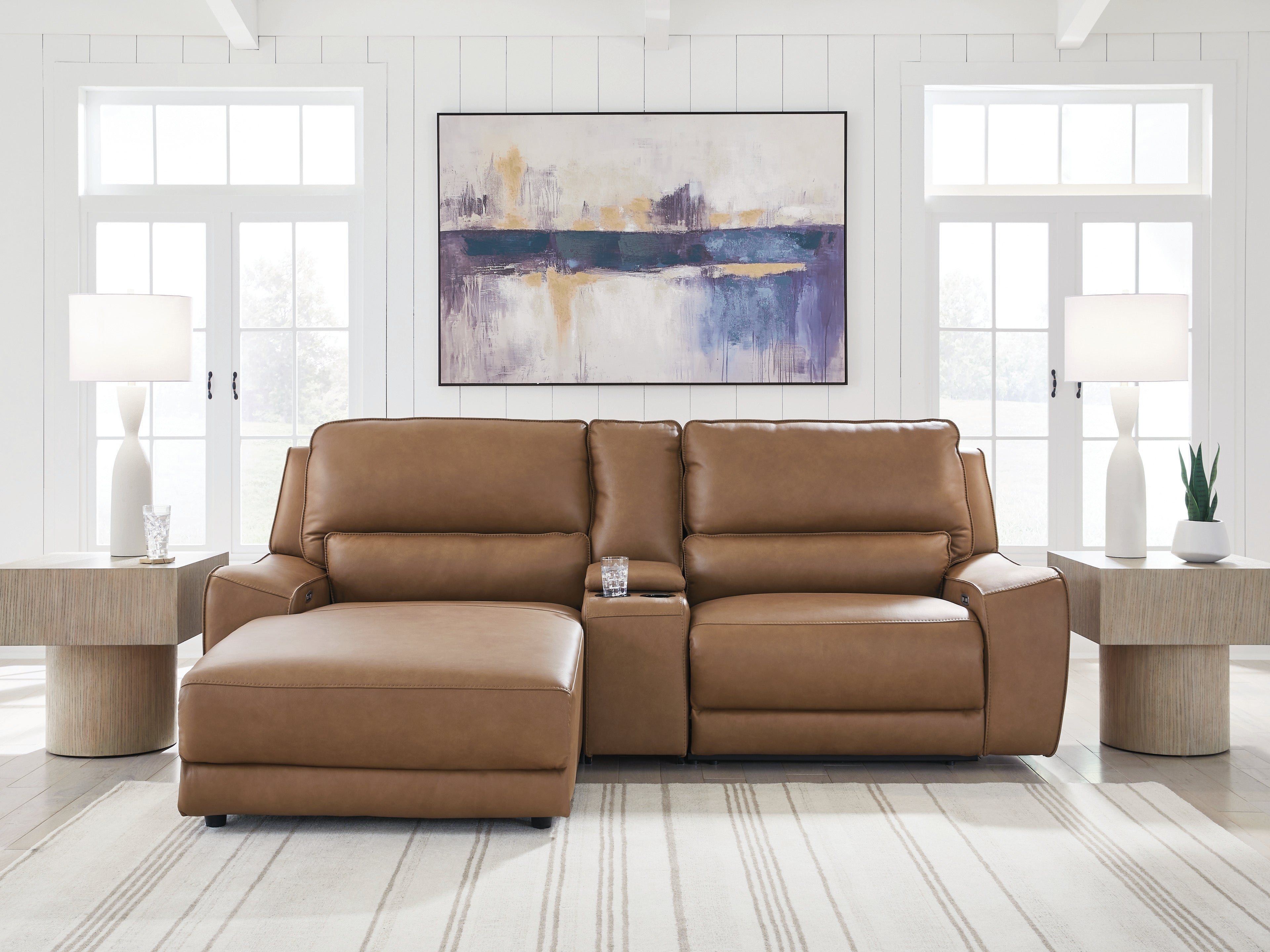 Diamond Furniture - Ashley Furniture - DeepWakes 3-Piece Power Reclining Sectional with Chaise - 3-Piece Power Reclining Sectional with Chaise - PCU62606S17