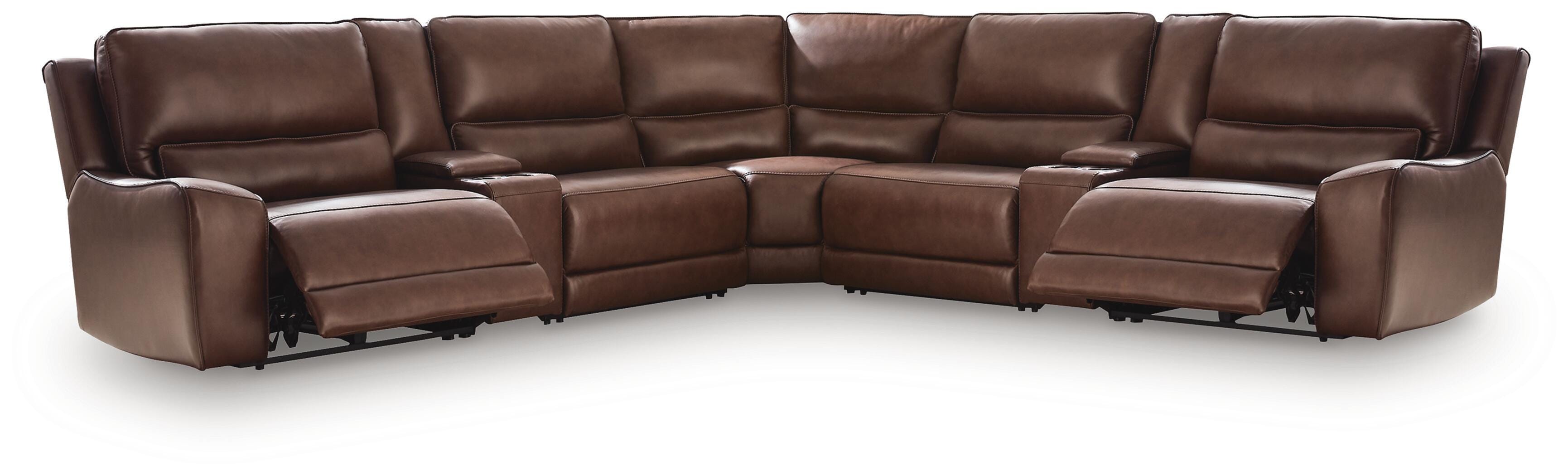 Diamond Furniture - Ashley Furniture - DeepWakes 7-Piece Reclining Sectional with Storage Consoles - 7-Piece Reclining Sectional with Storage Consoles - PCU62607S34