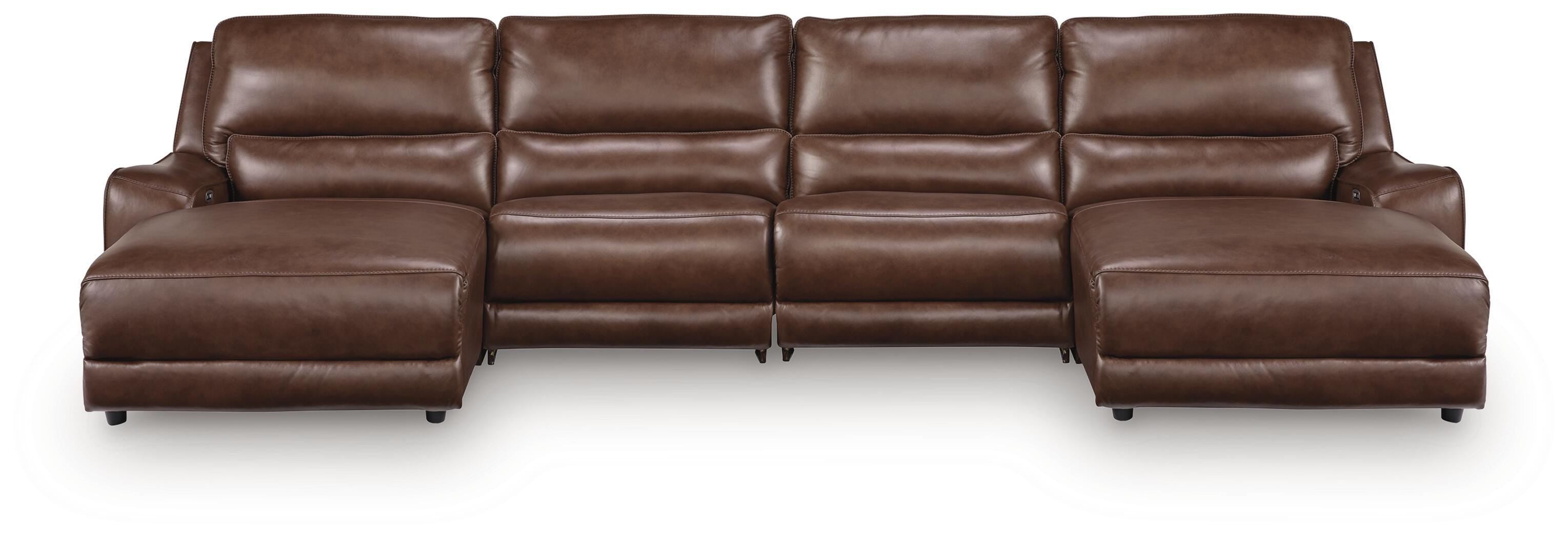 Diamond Furniture - Ashley Furniture - DeepWakes 4-Piece Power Reclining Sectional with Chaise - 4-Piece Power Reclining Sectional with Chaise - PCU62607S11