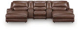Diamond Furniture - Ashley Furniture - DeepWakes 5-Piece Reclining Sectional with Double Chaise and Storage Consoles - 5-Piece Reclining Sectional with Double Chaise and Storage Consoles - PCU62607S41