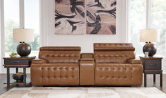 Diamond Furniture - Ashley Furniture - Temmpton 3-Piece Power Reclining Sectional Loveseat with Console - 3-Piece Power Reclining Sectional Loveseat with Console - U92708S2