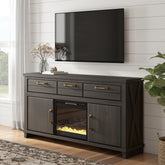 Diamond Furniture - Ashley Furniture - Brazen Valley 71" TV Stand with Electric Fireplace - 71" TV Stand with Electric Fireplace - W2648W1
