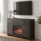 Diamond Furniture - Ashley Furniture - Brazen Valley 60" TV Stand with Electric Fireplace - 60" TV Stand with Electric Fireplace - W2648W4