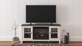 Diamond Furniture - Ashley Furniture - Dorrinson 60" TV Stand with Electric Fireplace - 60" TV Stand with Electric Fireplace - W287W3