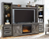 Diamond Furniture - Ashley Furniture - Wynnlow 4-Piece Entertainment Center with Electric Fireplace - 4-Piece Entertainment Center with Electric Fireplace - W440W5