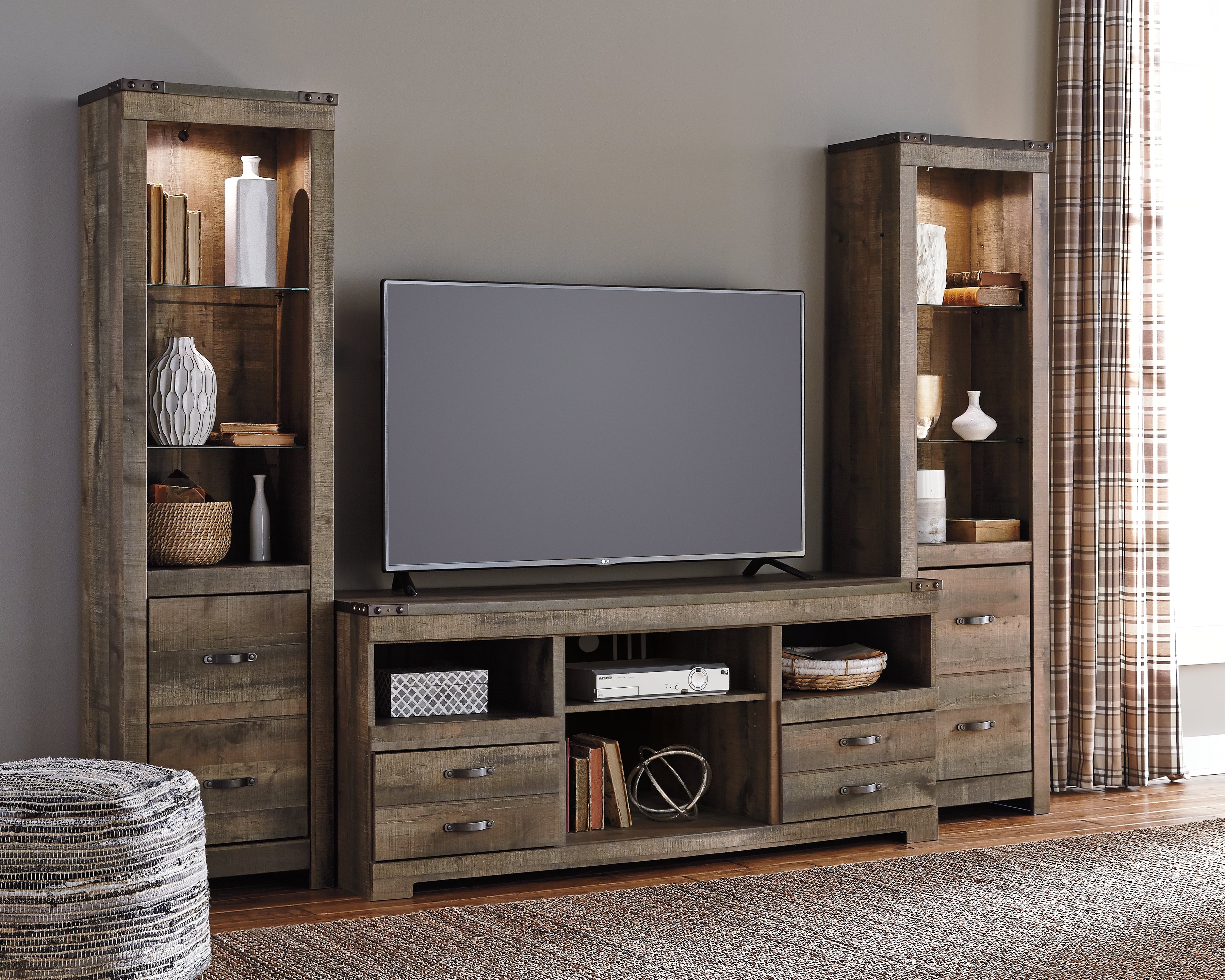 Diamond Furniture - Ashley Furniture - Trinell 3-Piece Entertainment Center - 3-Piece Entertainment Center - W446W18