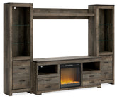 Diamond Furniture - Ashley Furniture - Trinell 4-Piece Entertainment Center with Electric Fireplace - 4-Piece Entertainment Center with Electric Fireplace - W446W10
