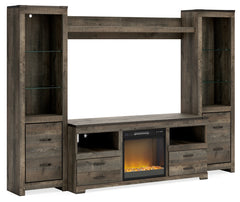 Diamond Furniture - Ashley Furniture - Trinell 4-Piece Entertainment Center with Electric Fireplace - 4-Piece Entertainment Center with Electric Fireplace - W446W10
