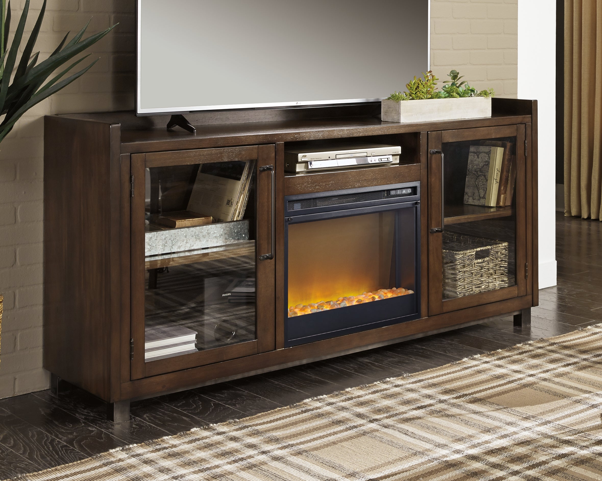 Diamond Furniture - Ashley Furniture - Starmore 70" TV Stand with Electric Fireplace - 70" TV Stand with Electric Fireplace - W633W4