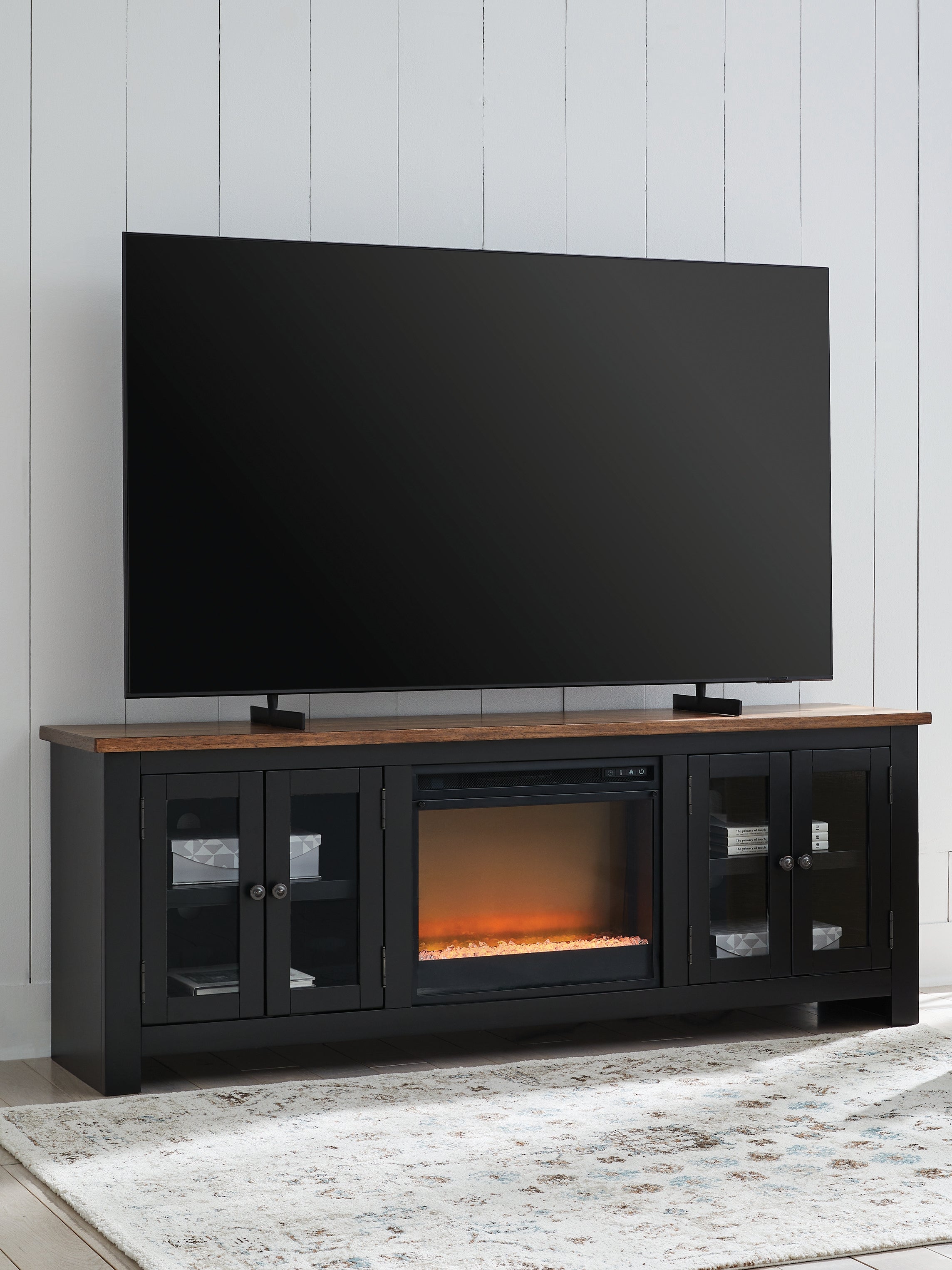 Diamond Furniture - Ashley Furniture - Wildenauer 76" TV Stand with Electric Fireplace - 76" TV Stand with Electric Fireplace - W664W2