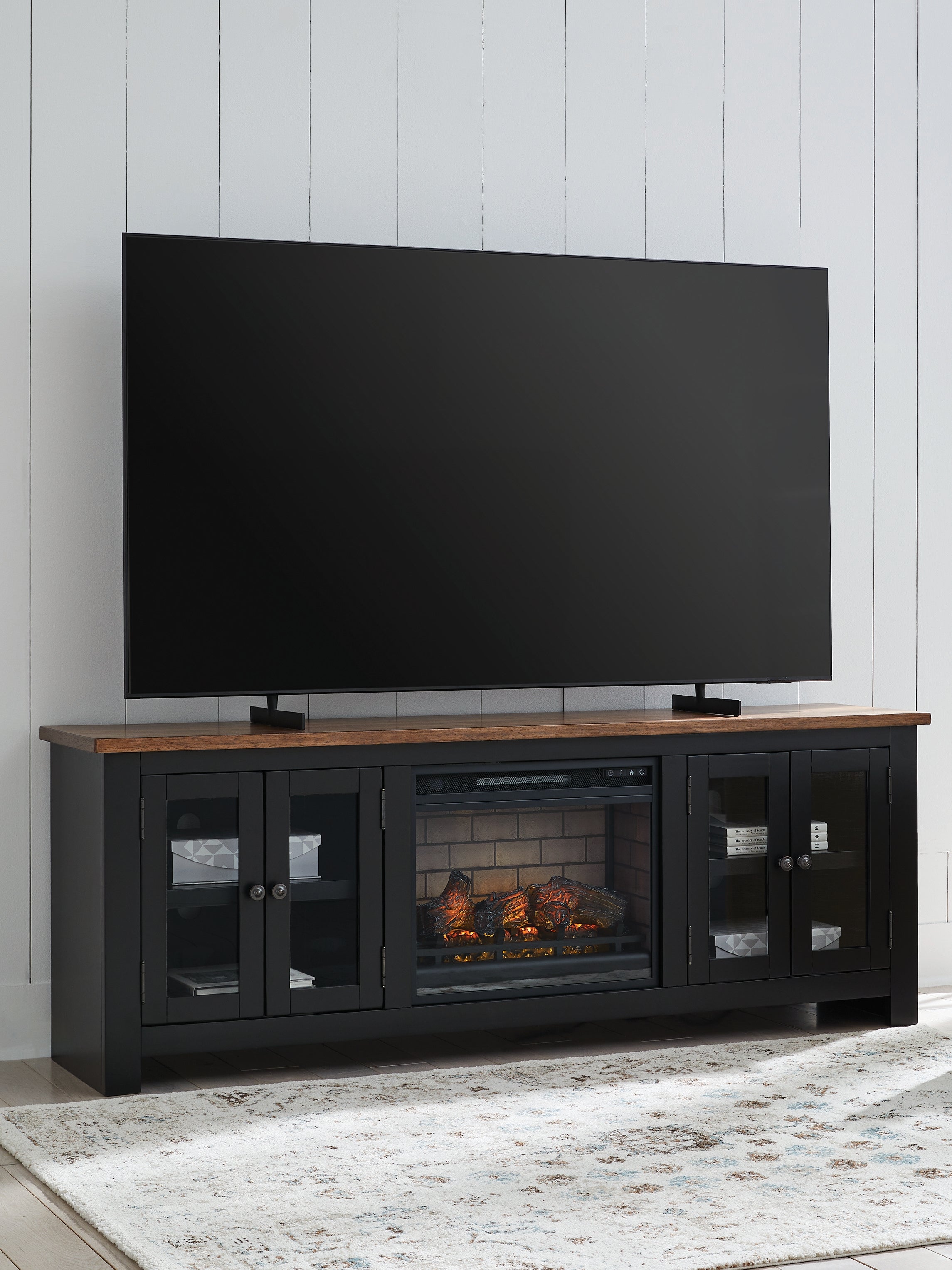 Diamond Furniture - Ashley Furniture - Wildenauer 76" TV Stand with Electric Fireplace - 76" TV Stand with Electric Fireplace - W664W1