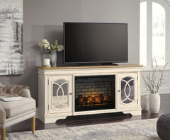 Diamond Furniture - Ashley Furniture - Realyn 74" TV Stand with Electric Fireplace - 74" TV Stand with Electric Fireplace - W743W2