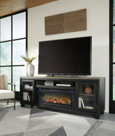 Diamond Furniture - Ashley Furniture - Foyland 83" TV Stand with Electric Fireplace - 83" TV Stand with Electric Fireplace - W989W1