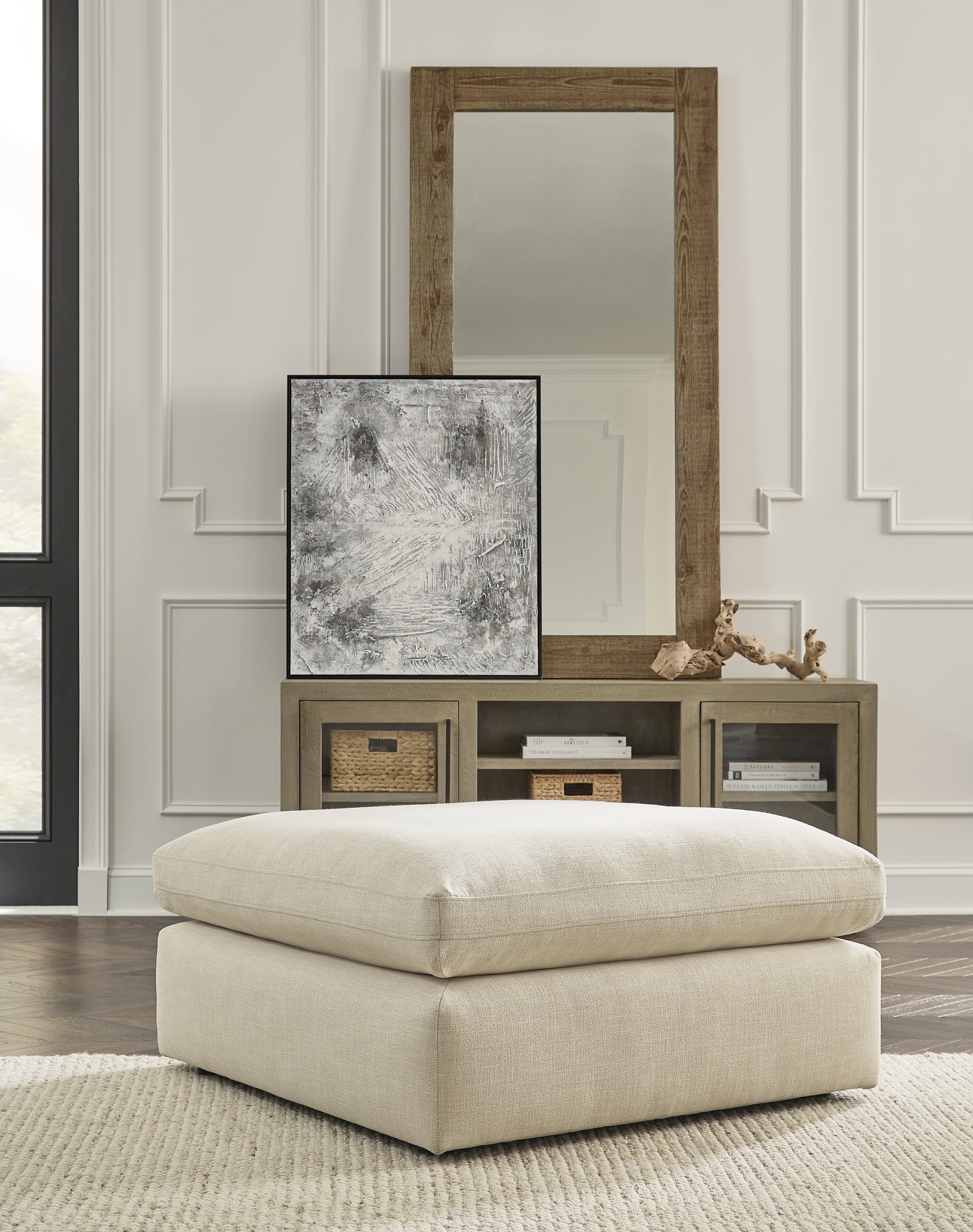 Diamond Furniture - Ashley Furniture - Elyza Living Room - Oversized Accent Ottoman / Linen - 1000608