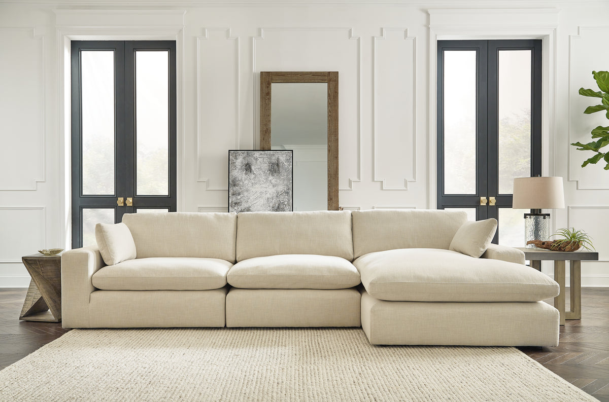 Diamond Furniture - Ashley Furniture - Elyza 3-Piece Sectional with Chaise - RAF 3-Piece Sectional with Chaise - 10006S4