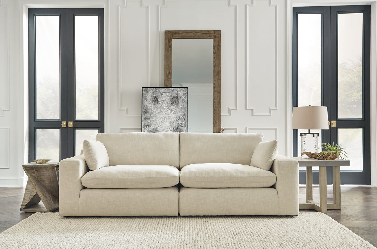 Diamond Furniture - Ashley Furniture - Elyza Sectional - RAF 10-Piece Sectional / Linen - 10006S8