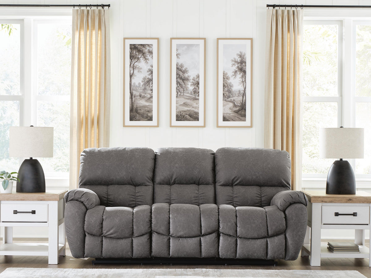 Diamond Furniture - Ashley Furniture - Bakerstein Power Reclining Sofa - PWR REC Sofa with ADJ Headrest - PC1250315