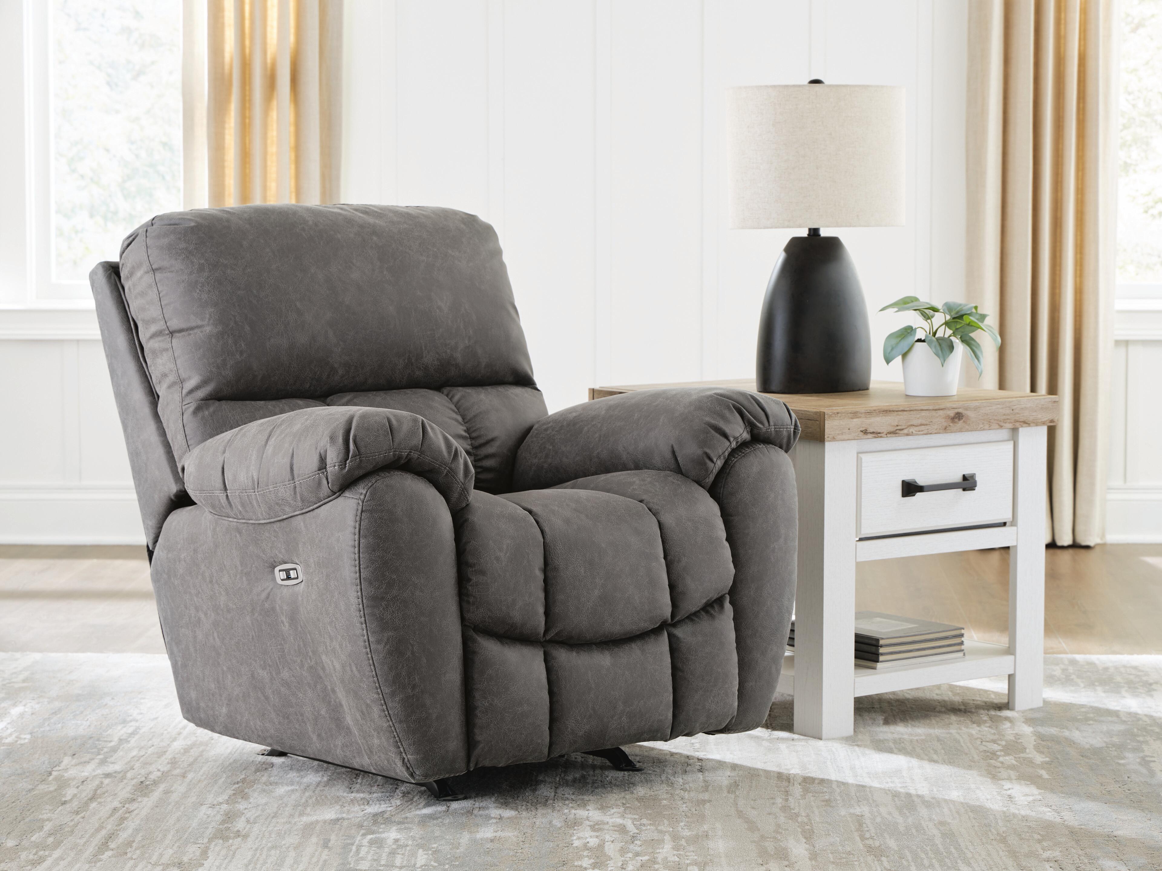 Diamond Furniture - Ashley Furniture - Bakerstein Power Recliner - PWR Rocker REC/ADJ Headrest - PC1250398