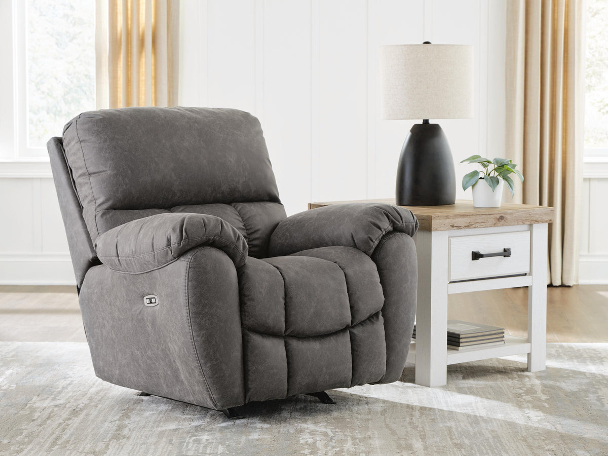 Diamond Furniture - Ashley Furniture - Bakerstein Power Recliner - PWR Rocker REC/ADJ Headrest - PC1250398