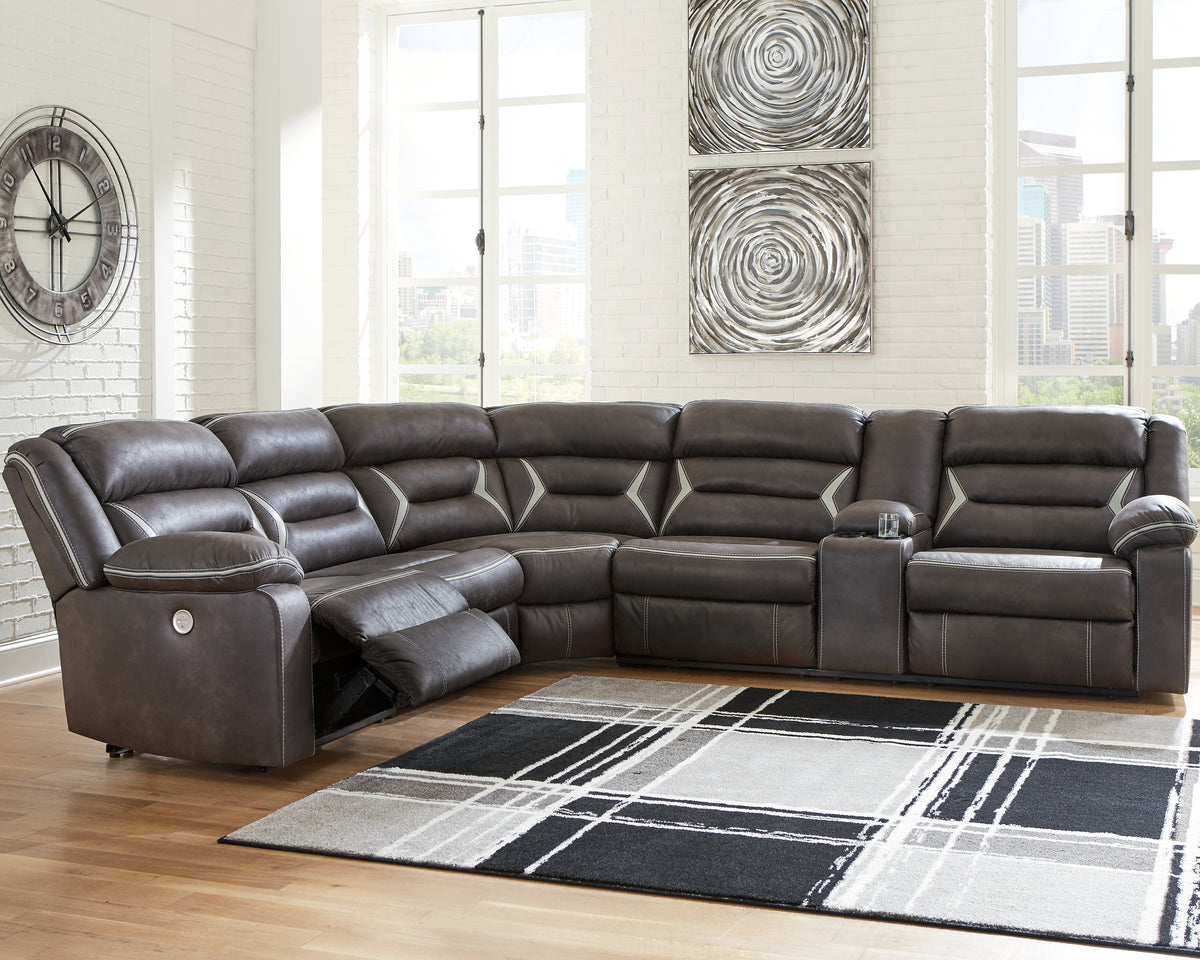 Diamond Furniture - Ashley Furniture - Kincord 4-Piece Power Reclining Sectional - 4-Piece Power Reclining Sectional / Midnight - 13104S3