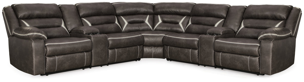 Diamond Furniture - Ashley Furniture - Kincord 3-Piece Power Reclining Sectional - 3-Piece Power Reclining Sectional / Midnight - 13104S5