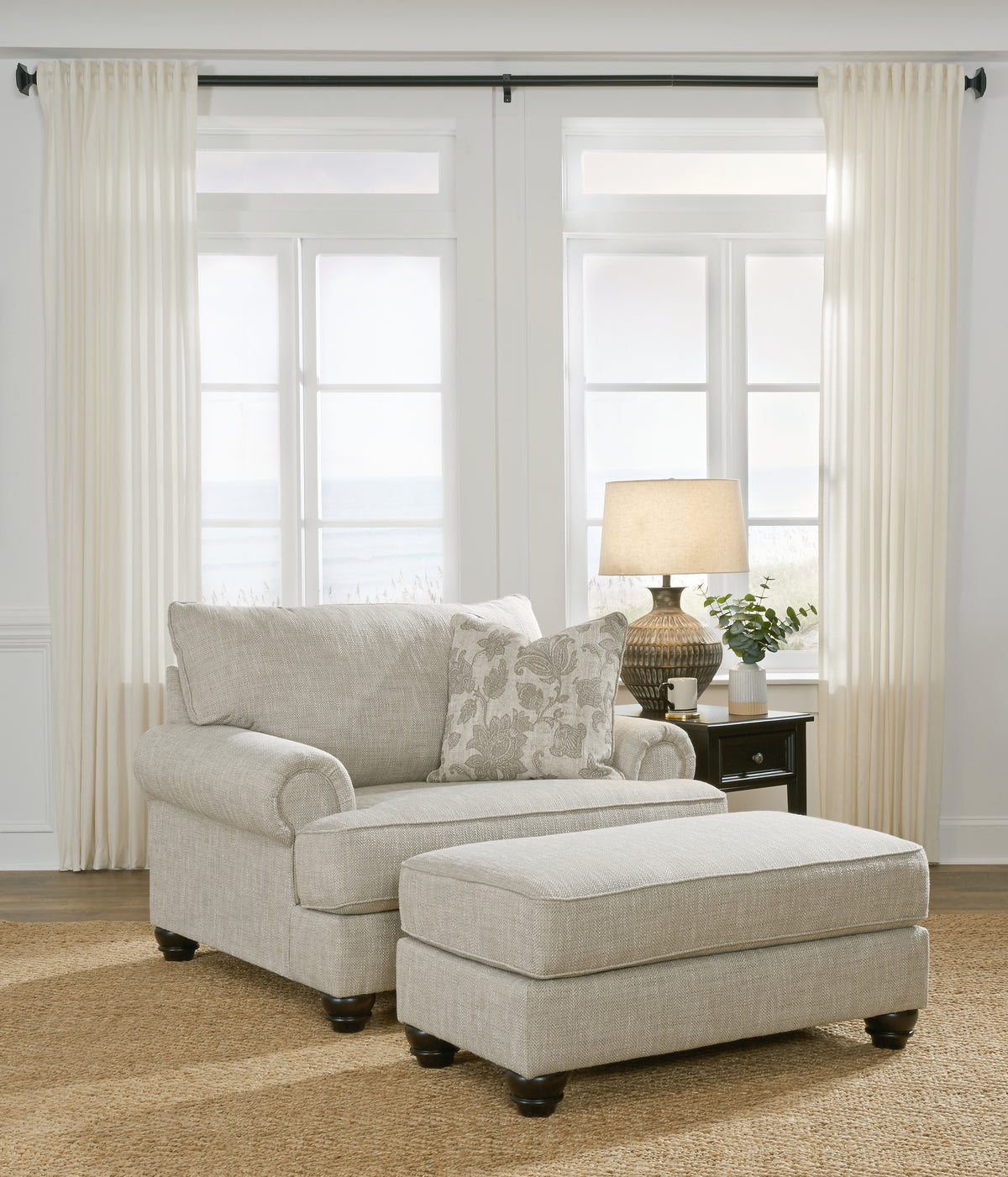 Diamond Furniture - Ashley Furniture - Asanti Oversized Chair and Ottoman - Oversized Chair and Ottoman - 13201U3