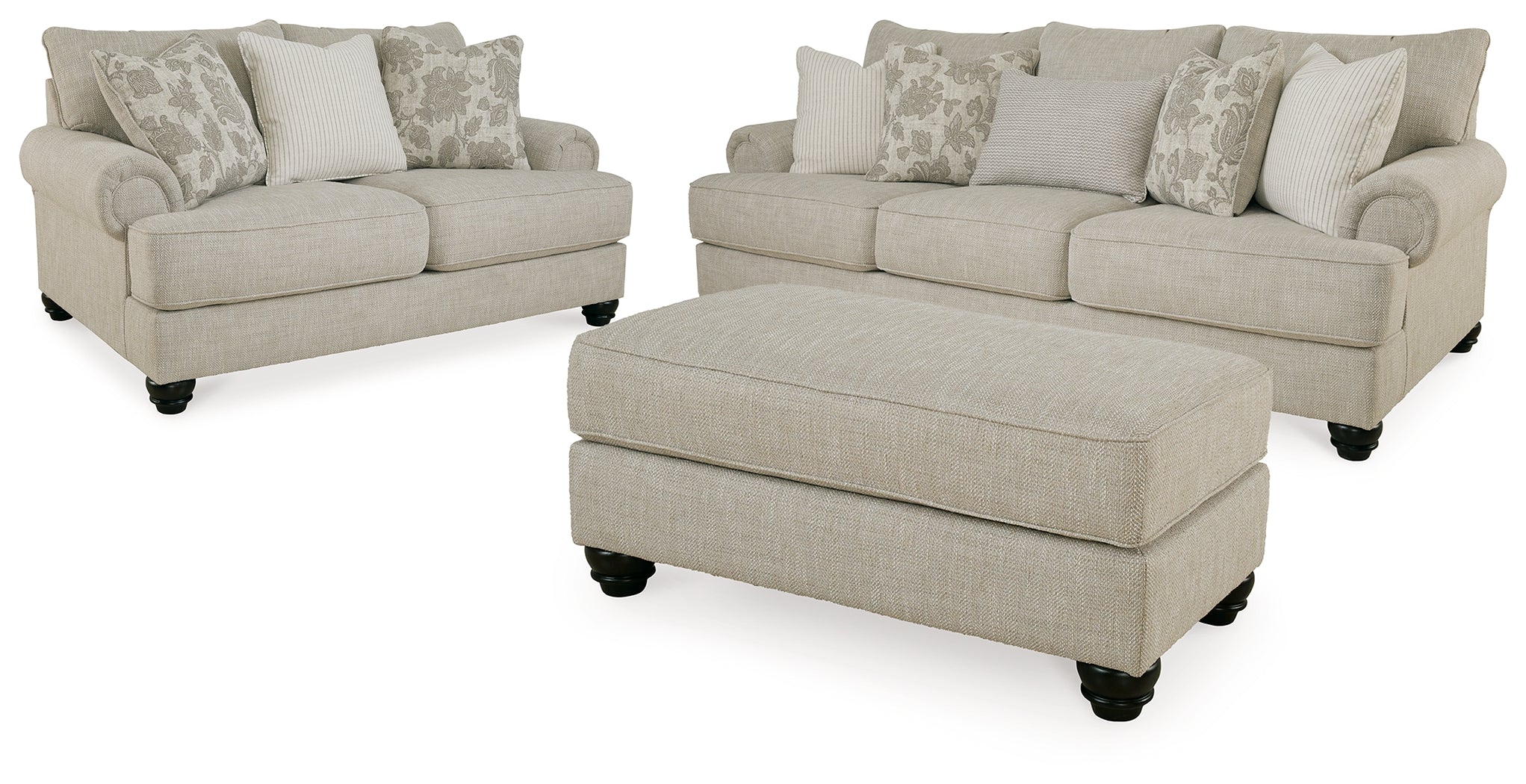 Diamond Furniture - Ashley Furniture - Asanti Sofa - Sofa, Loveseat and Ottoman / Fog - 13201U1