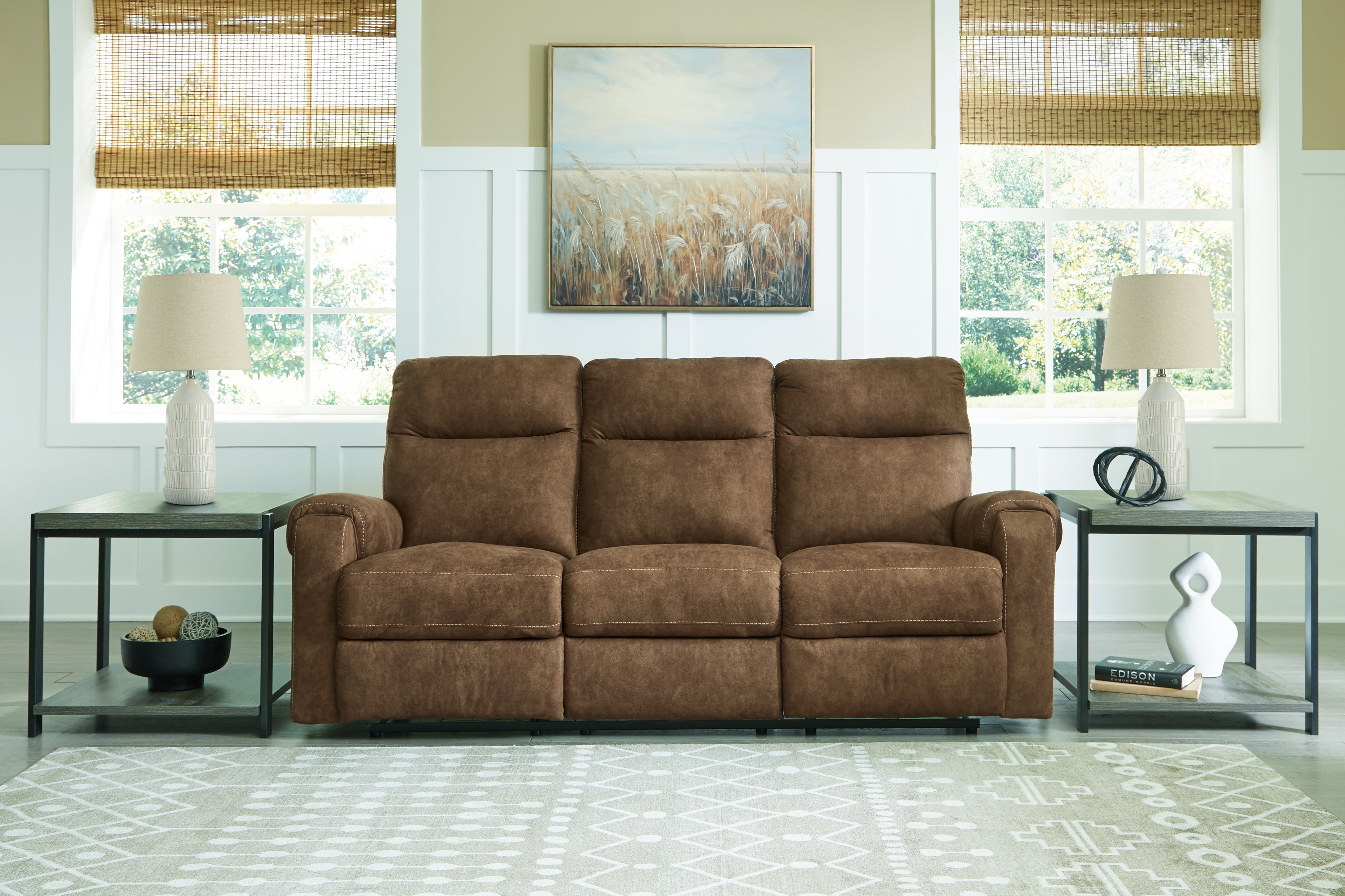 Diamond Furniture - Ashley Furniture - Edenwold Living Room - Reclining Sofa / Brindle - 1380588