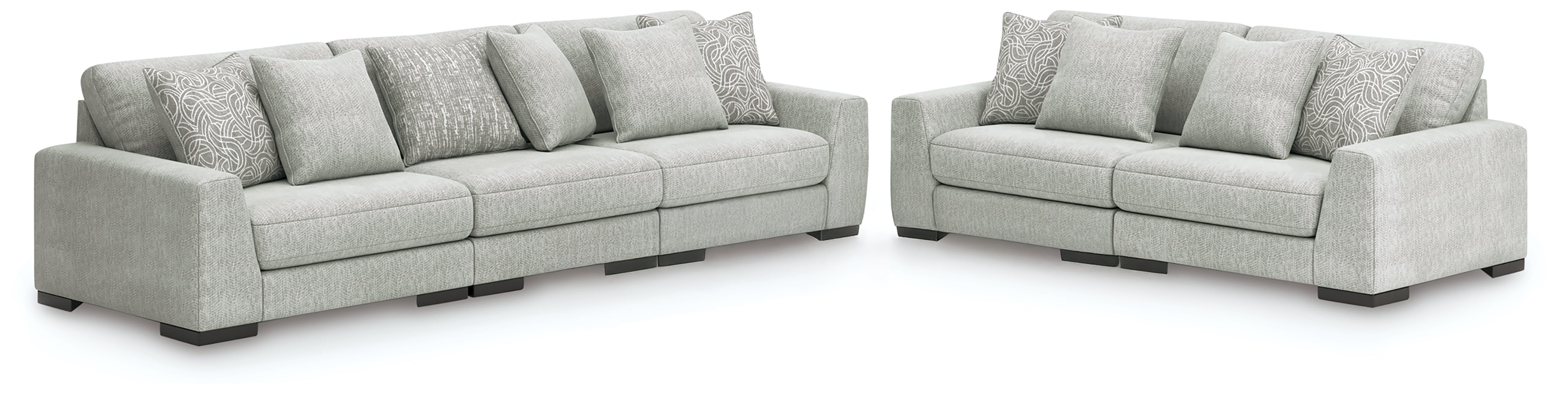 Diamond Furniture - Ashley Furniture - Regent Park 3-Piece Sectional Sofa and 2-Piece Sectional Loveseat - 3-Piece Sectional Sofa and 2-Piece Sectional Loveseat / Pewter - 14404U4