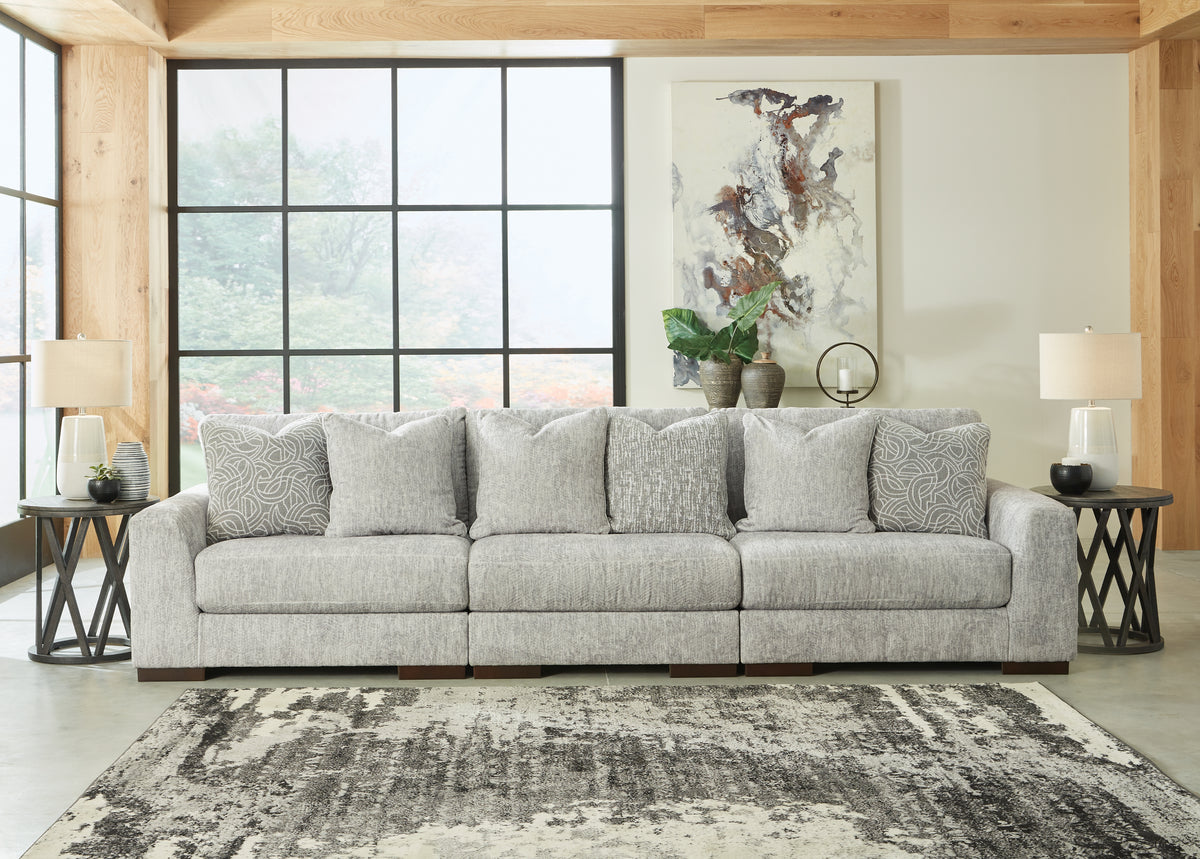 Diamond Furniture - Ashley Furniture - Regent Park 3-Piece Sectional Sofa - RAF 3-Piece Sectional Sofa / Pewter - 14404S5
