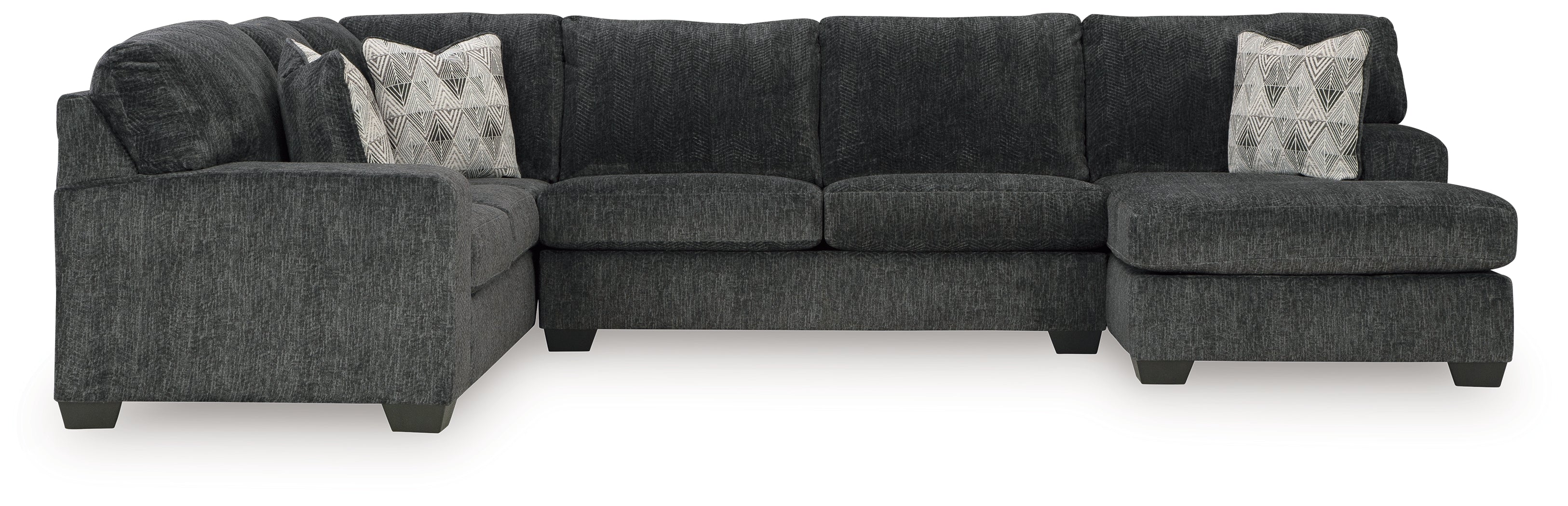 Diamond Furniture - Ashley Furniture - Hollyview Sectional - LAF 3-Piece Sectional with Chaise / Shadow - 15205S1