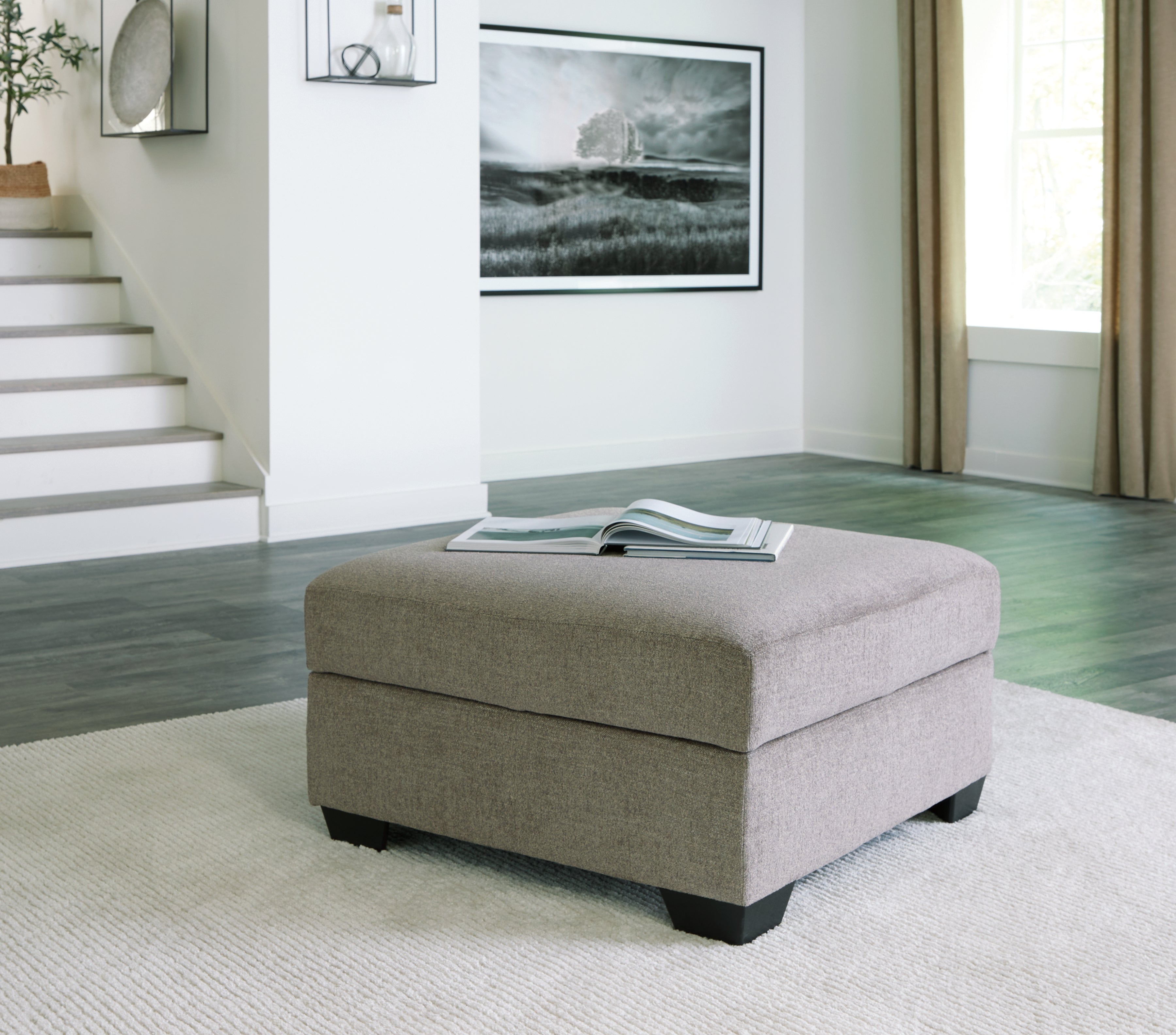 Diamond Furniture - Ashley Furniture - Creswell Living Room - Ottoman With Storage / Stone - 1530511